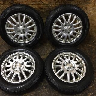 【BS BLIZZAK VRX 155/65R13】スタッドレス 4本【E Spider 社外 13インチ 4J4HPCD100+45】バリ溝 ゼスト等 (VTB208) クレジットカード QR決済可能