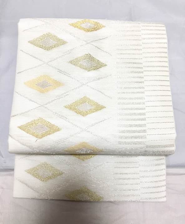 ★ 新品 佐々木織物 菱模様の絽の名古屋帯 m2850