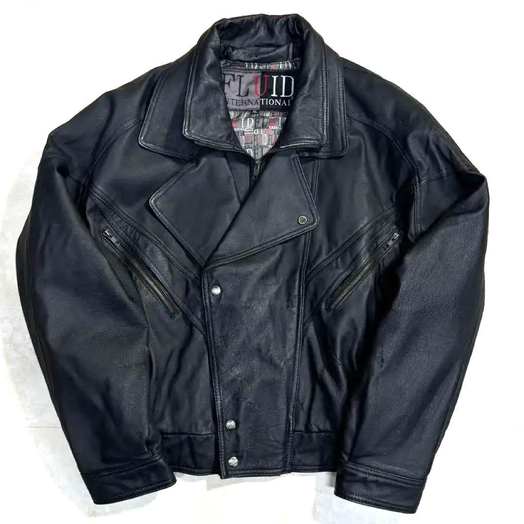 FLUID INTERNATIONAL レア レザージャケット ブラック XL