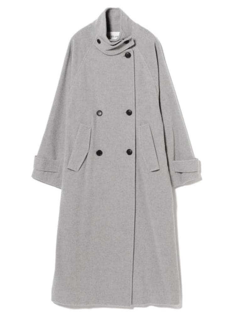 レディース スタンドカラー ダブル コート