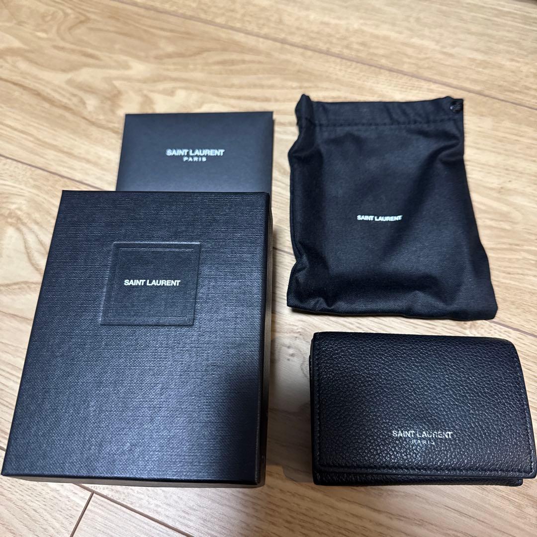 SAINT LAURENT ブラック 三つ折り財布