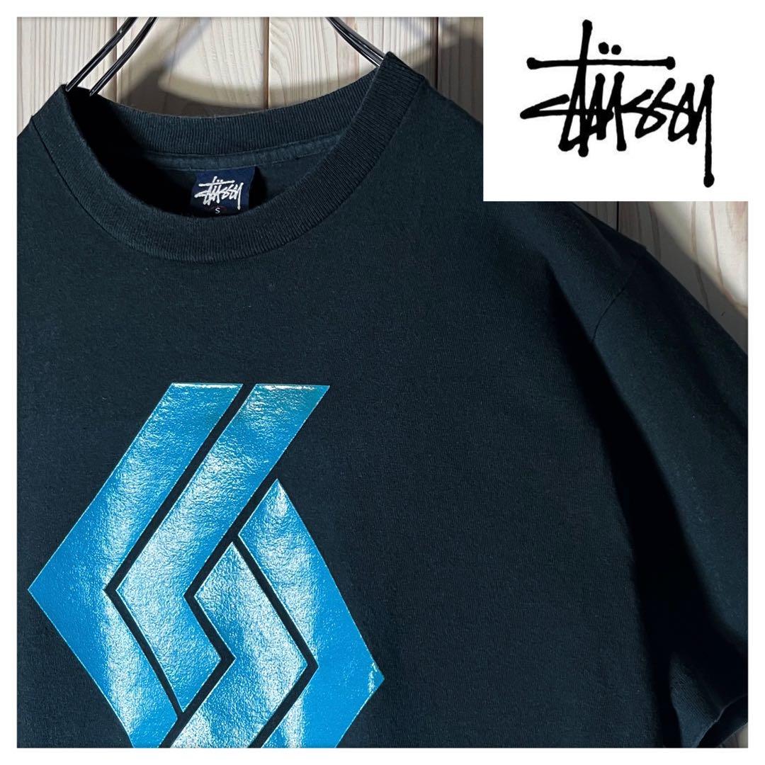 【良品 USA製 90s S】ステューシー 菱形 SSリンク Tシャツ 黒