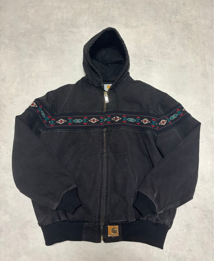 90s Carhartt アクティブジャケット アメリカンネイティブ柄