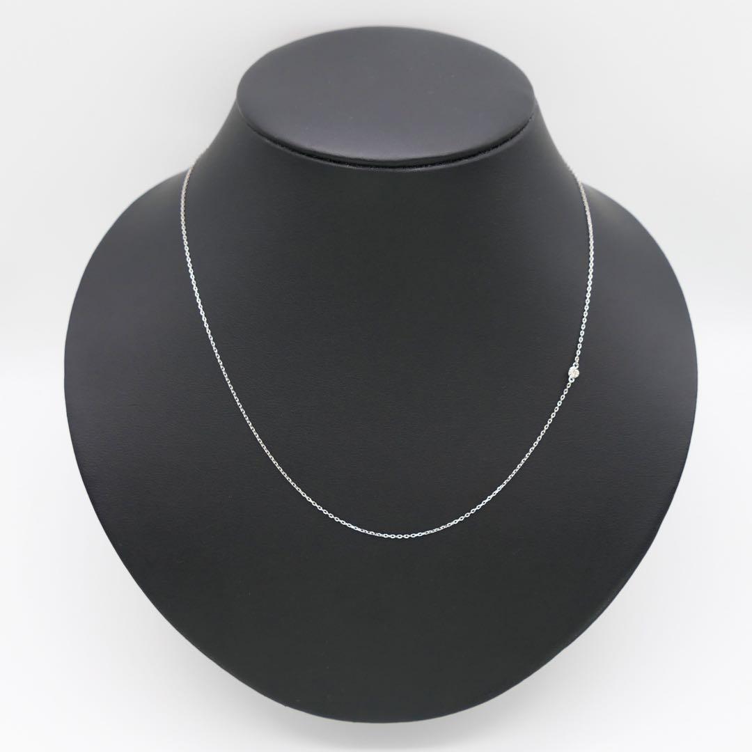 新品❗️Pt950 一粒ダイヤ カットアズキ スライドピンネックレス 45cm