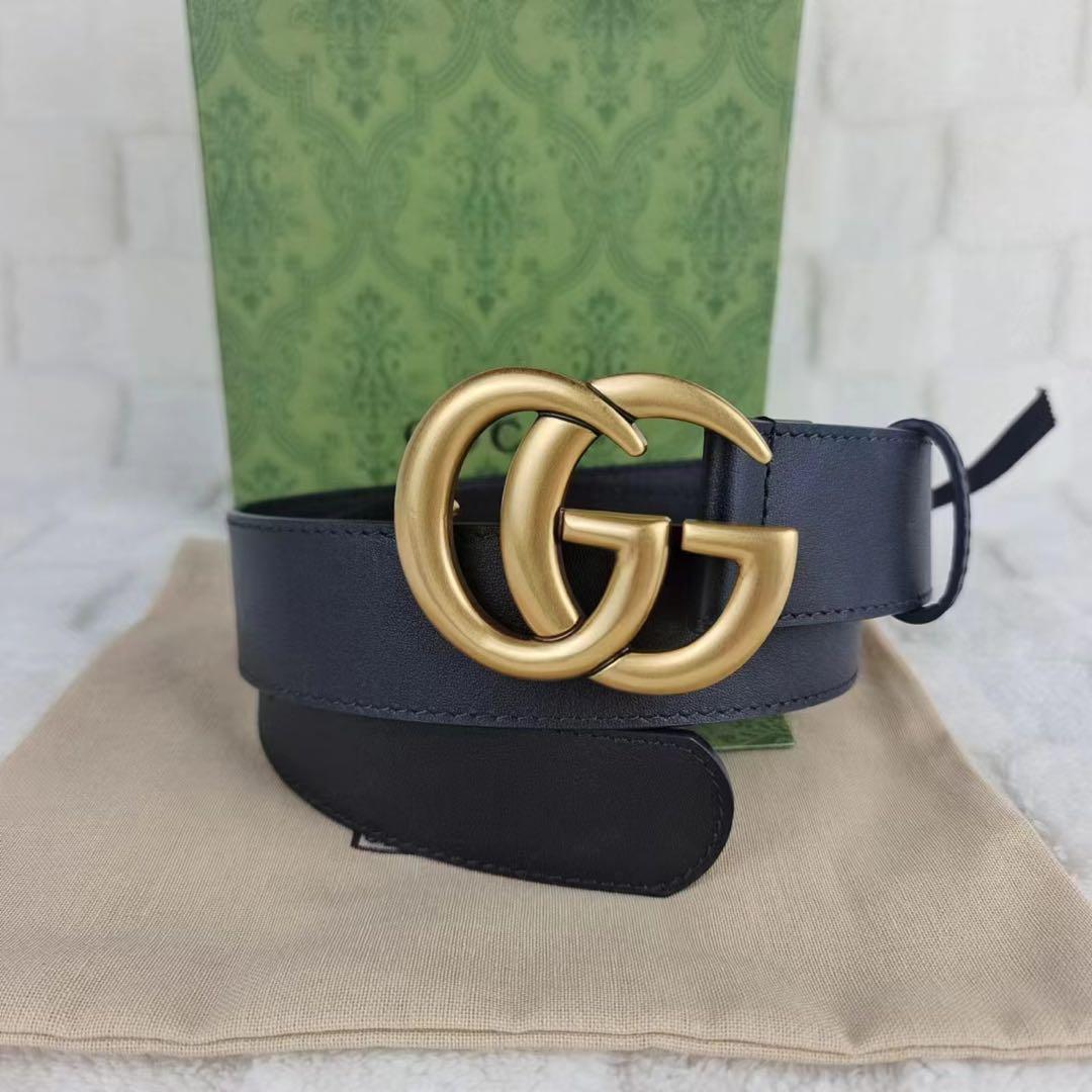 希少GUCCI ベルト マーモント インターロッキング GG金具 黒