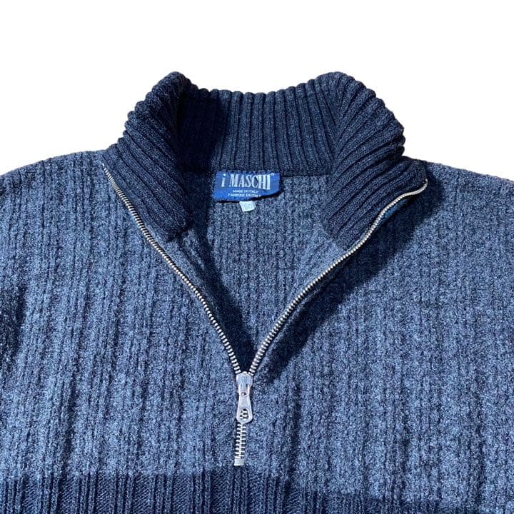 【完全一点物】秀逸デザイン イタリア製 ハイネック ニット