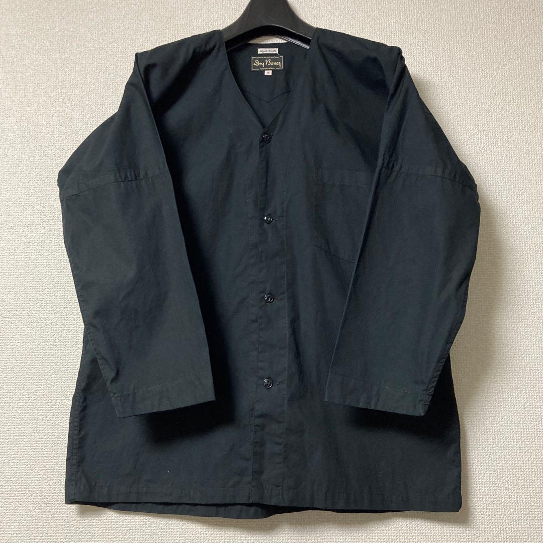 【DRY BONES】鯉口シャツ ブラック 中