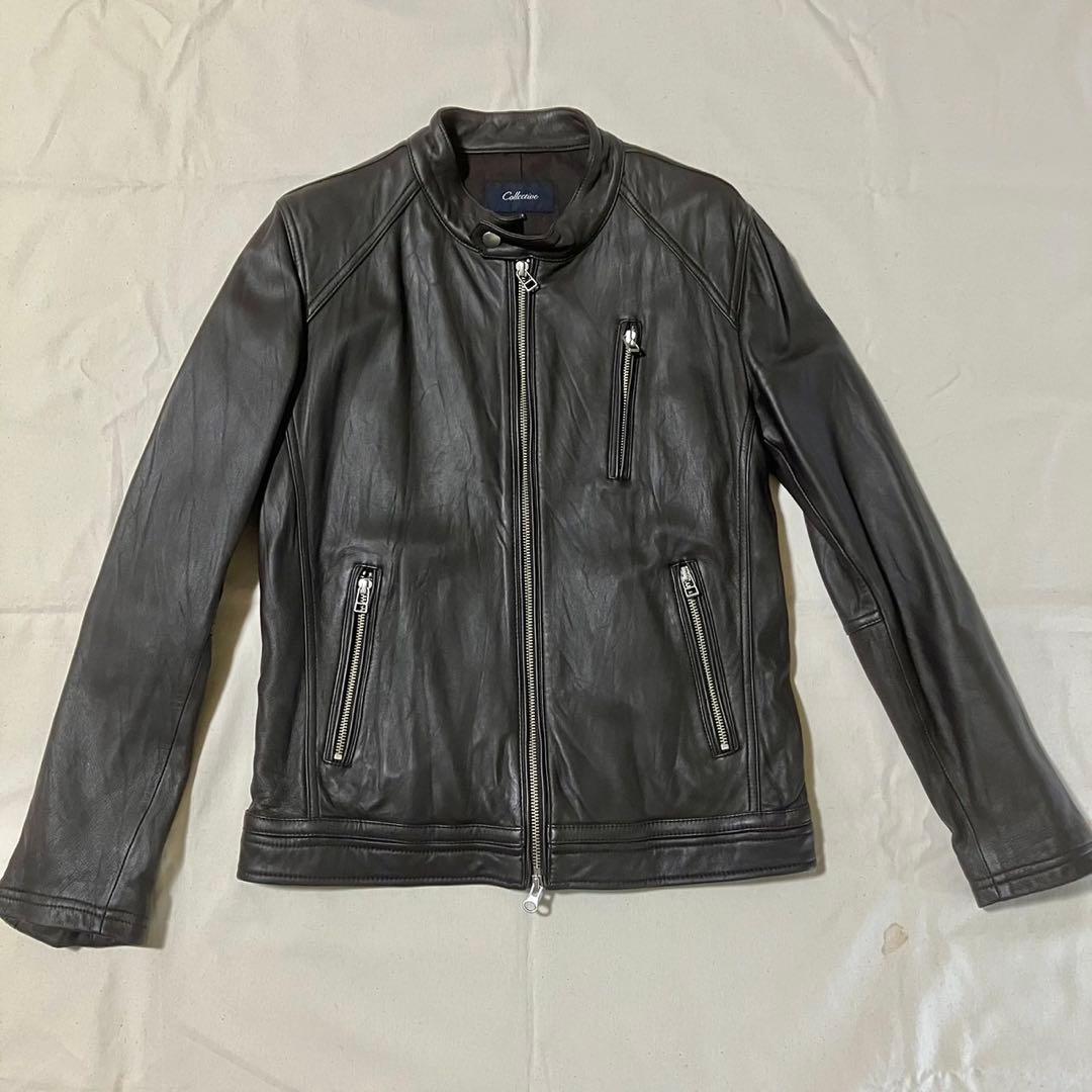 ラムレザージャケットダークブラウンCollective(メンズビギ)