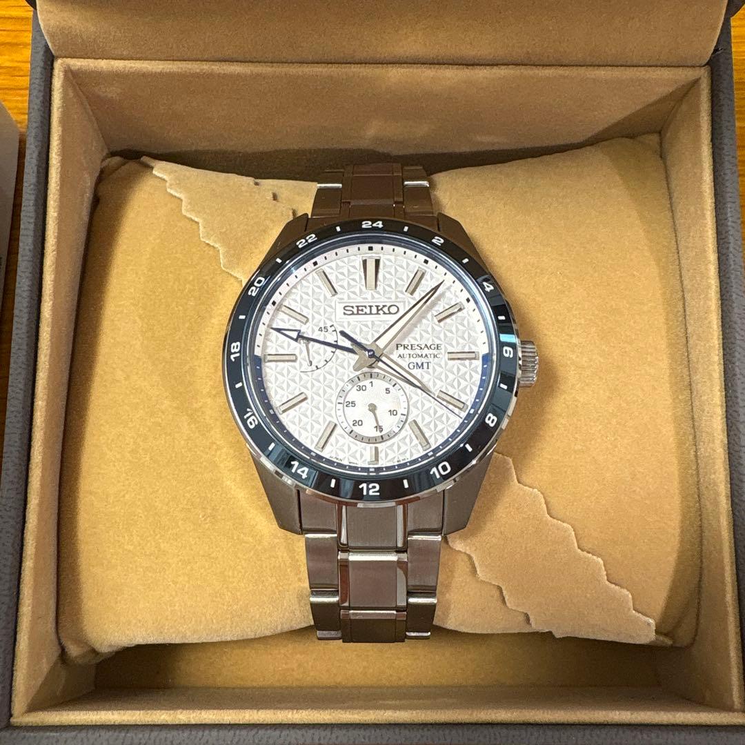 SEIKO 140周年記念 Presage GMT シルバーSARF007