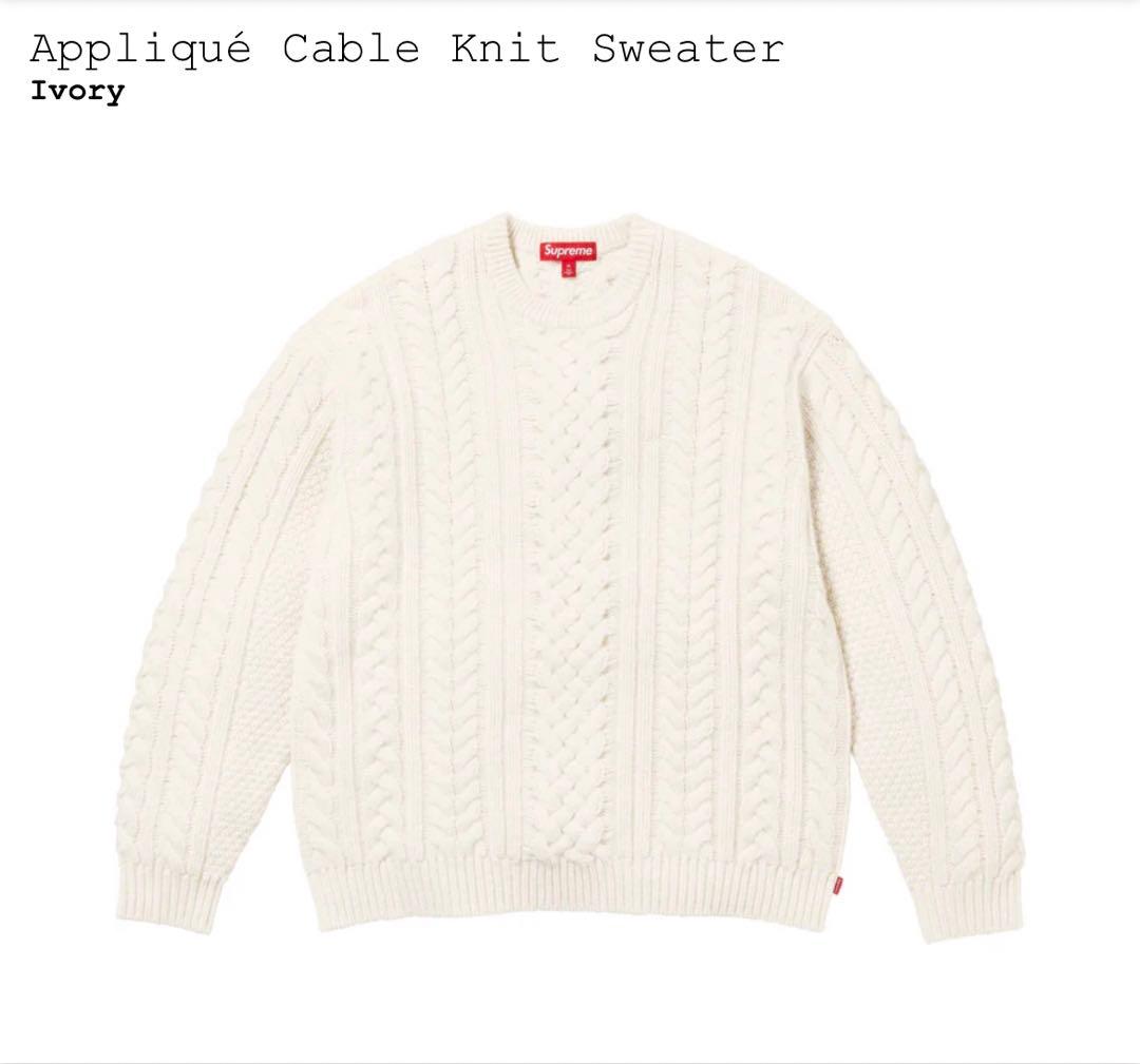 Supreme Appliqué Cable Knit Sweater XL！
