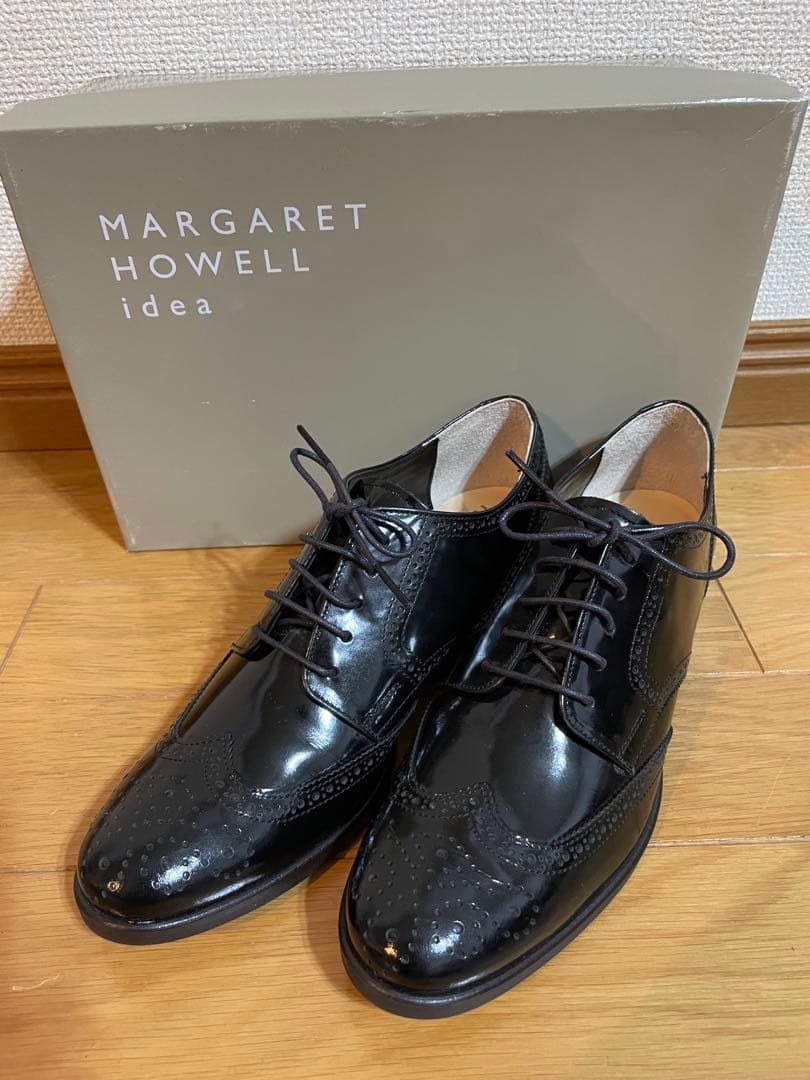 MARGARET HOWELL idea艶ありシューズブラック23cm