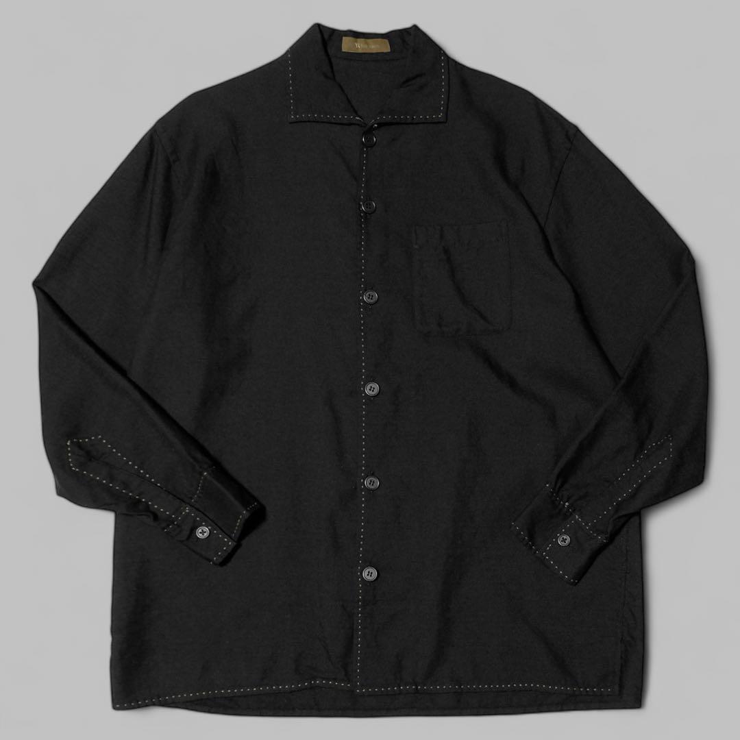 97AW★Yohji Yamamoto★90s ウール ボックスシャツ★ブラック