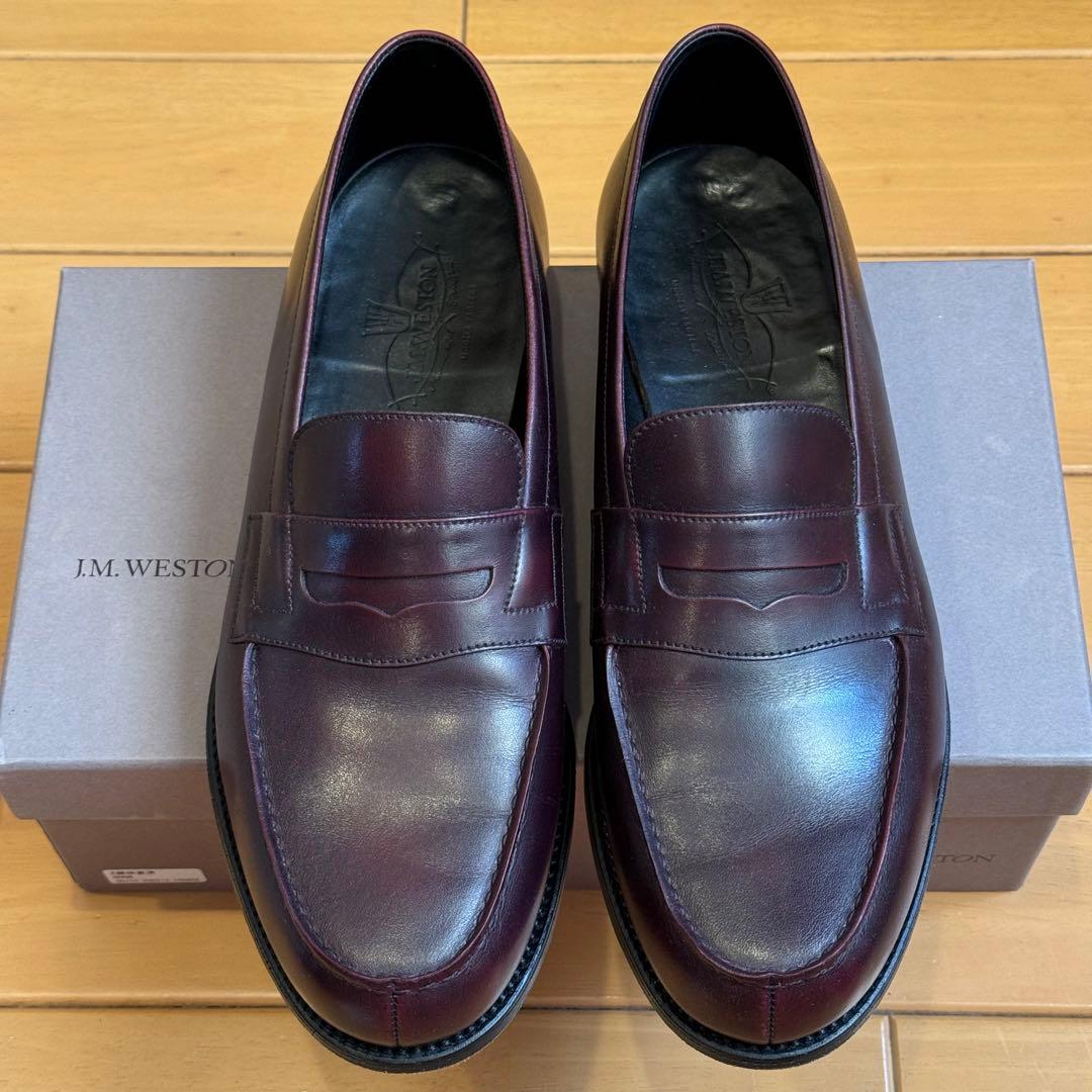 美品J.M.WESTON 180ローファー8D バーガンディー