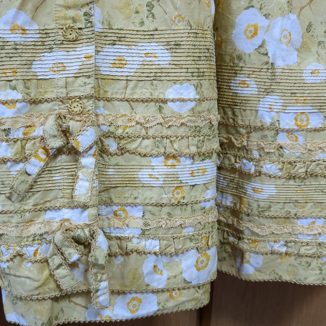 【美品】ピンクハウス超豪華フランスレースたっぷりいぬい薔薇柄ワンピース