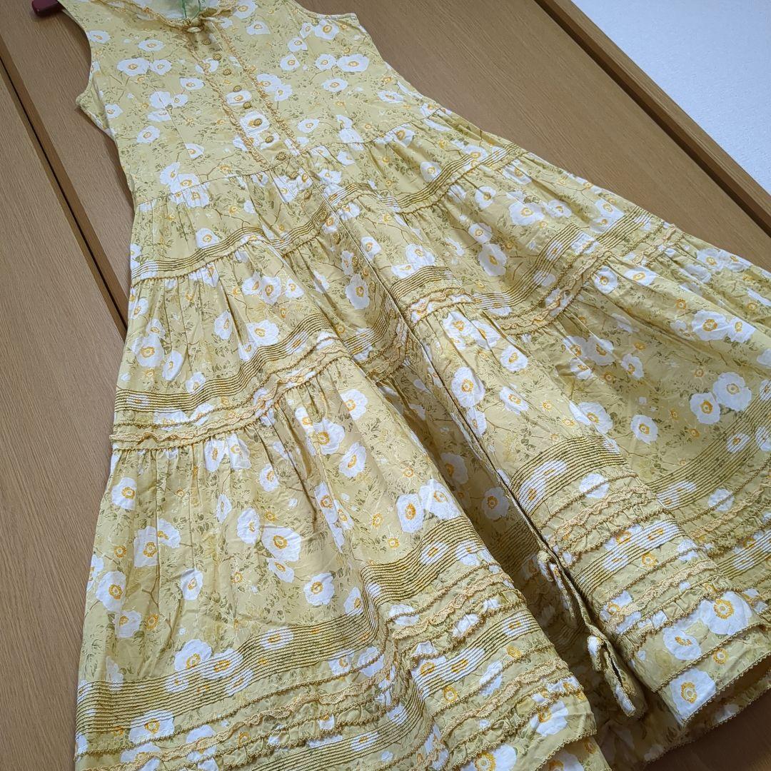 【美品】ピンクハウス超豪華フランスレースたっぷりいぬい薔薇柄ワンピース