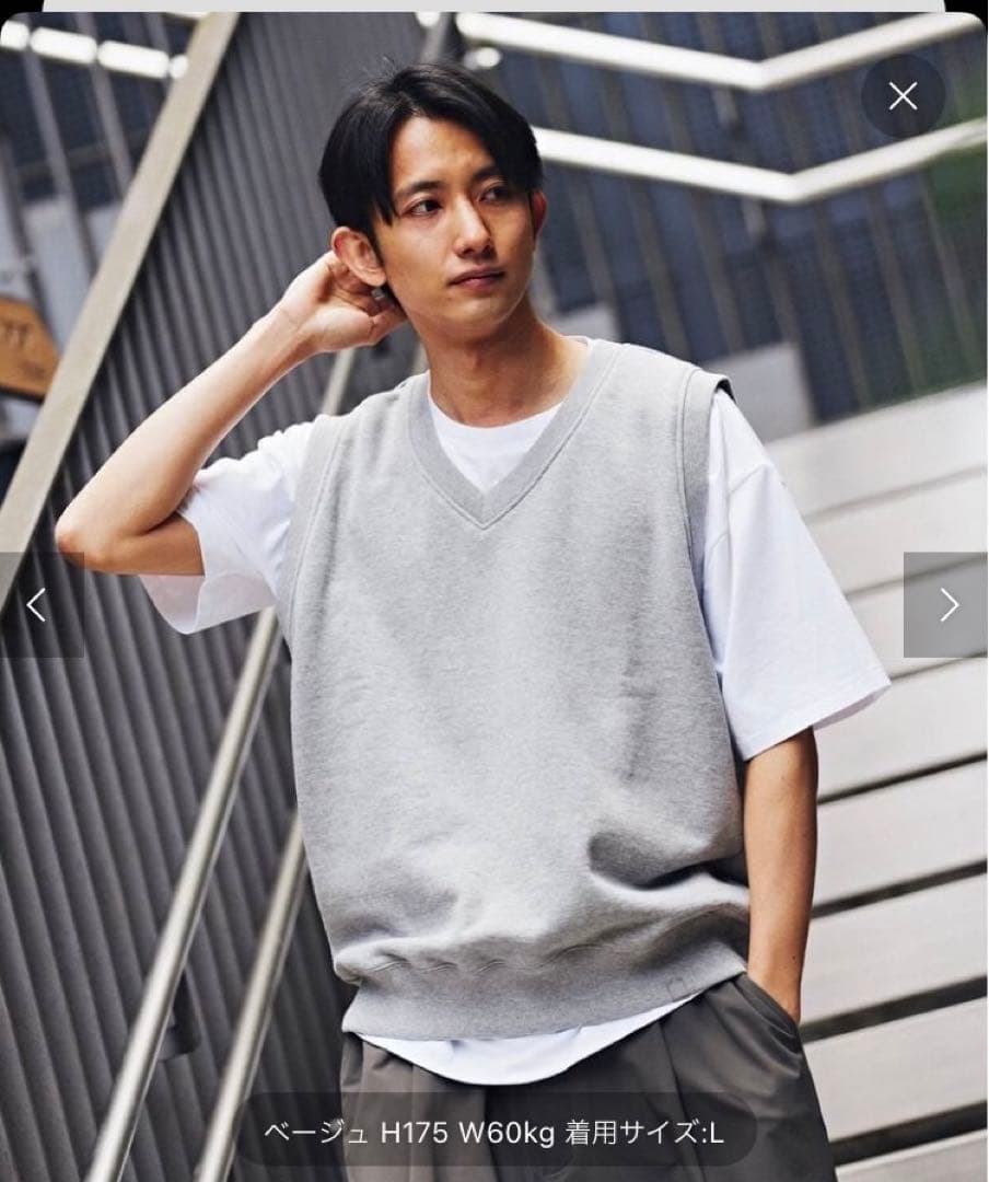 エディフィスLOOPWHEELER for LOWERCASE VネックベストＬ