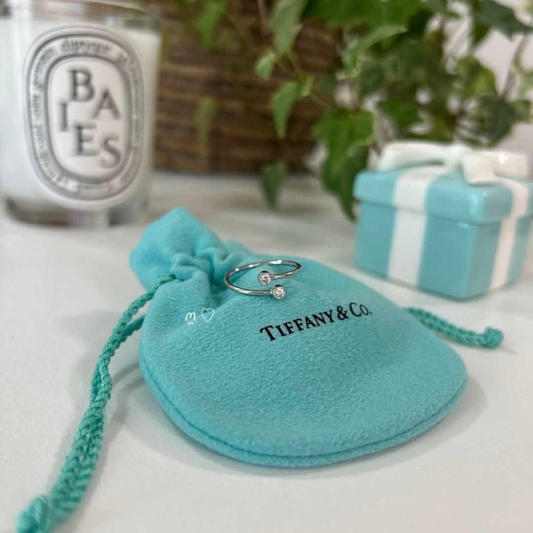 ティファニーダイヤモンドフープリング9号バイザヤードプラチナワイヤー