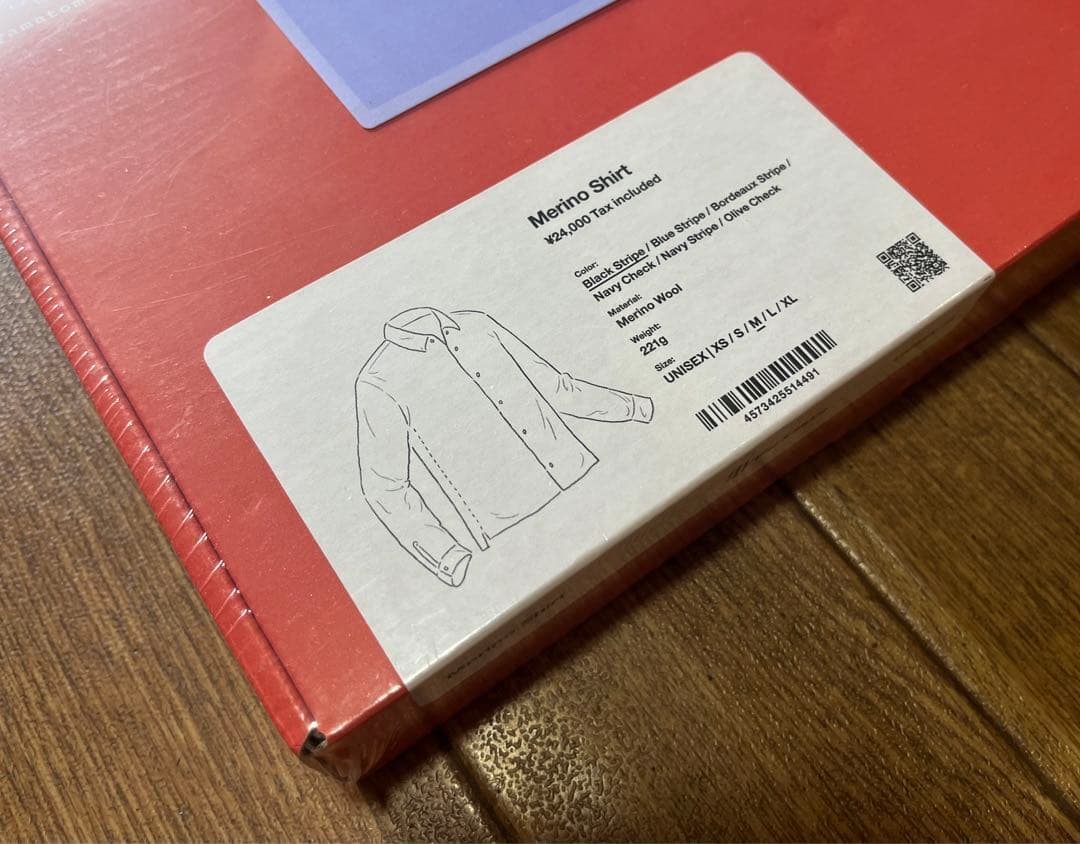 【新品未開封】山と道/Merino Shirt Black Stripe