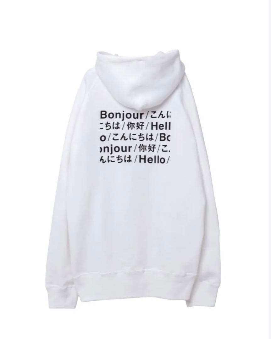 Hello sacai トレーナースウェットユニセックスフーディホワイト