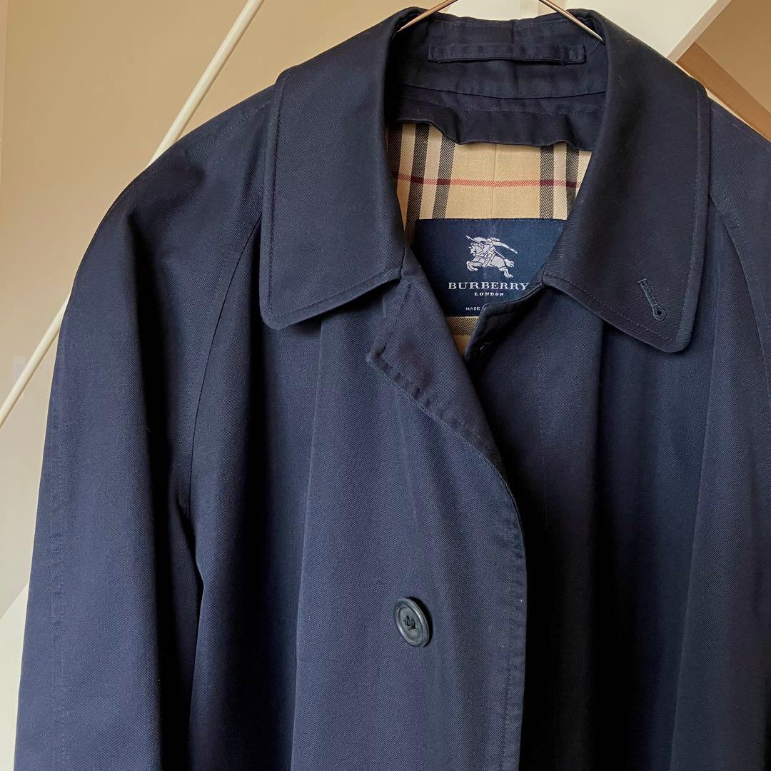 BURBERRY バーバリー コート ネイビー 紺色 ✨英国製 ライナー付き