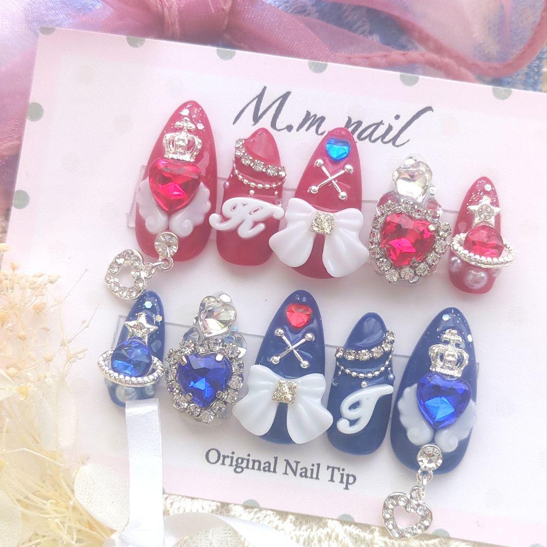 ネイルチップオーダー 地雷系 量産型 y2k 韓国 推しネイル 天使界隈