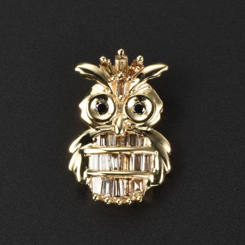 ダイヤモンド ペンダント トップ フクロウモチーフ