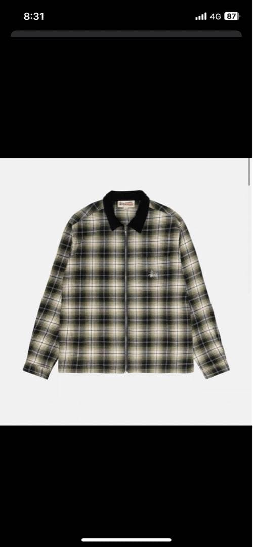 stussy Flank Plaid Zip Ls Shir L size