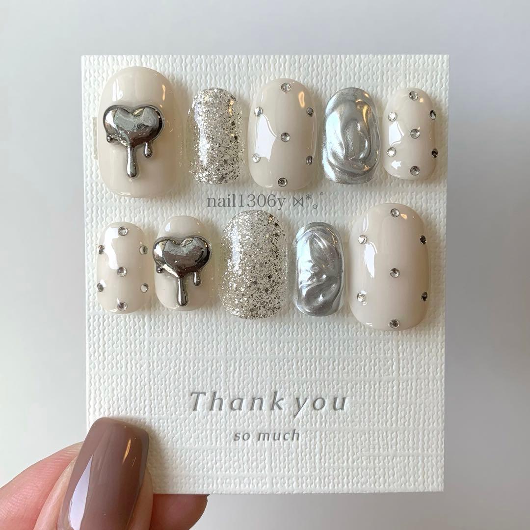 29))ネイルチップ フレンチガーリー シズニルック バレエコア 韓国 y2k