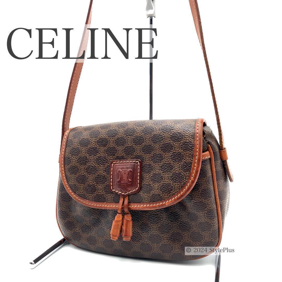 CELINE セリーヌ ショルダーバッグ ポシェット マカダム タッセル 斜め掛