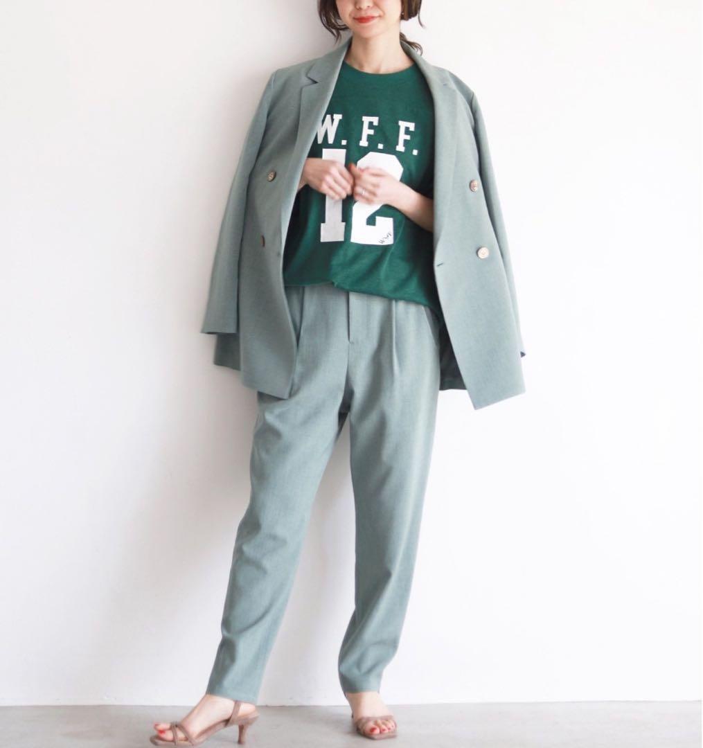 【美品】スローブイエナPeドビーダブルジャケットテーパードパンツセット