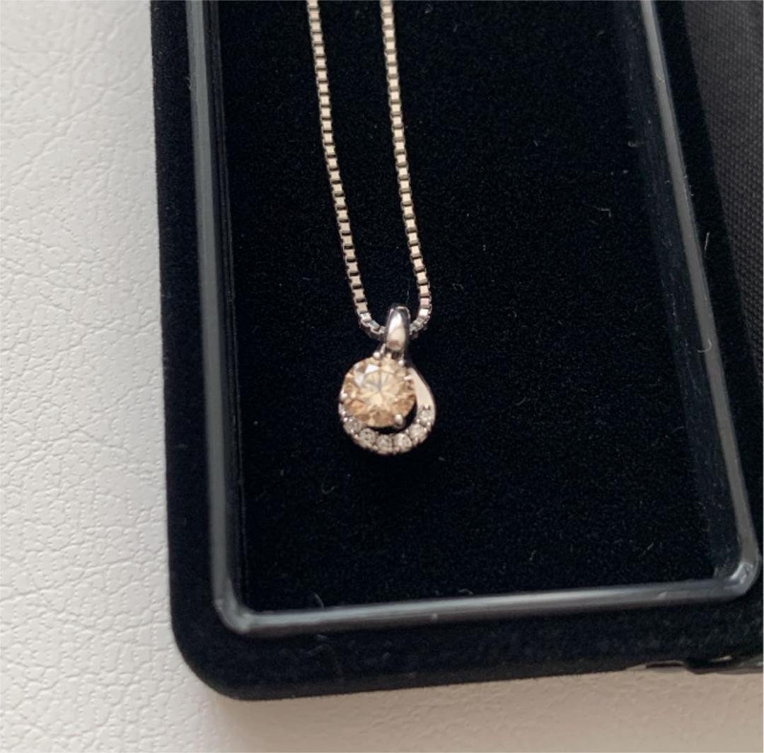 天然ブラウンダイヤモンドネックレスダンシングストーン