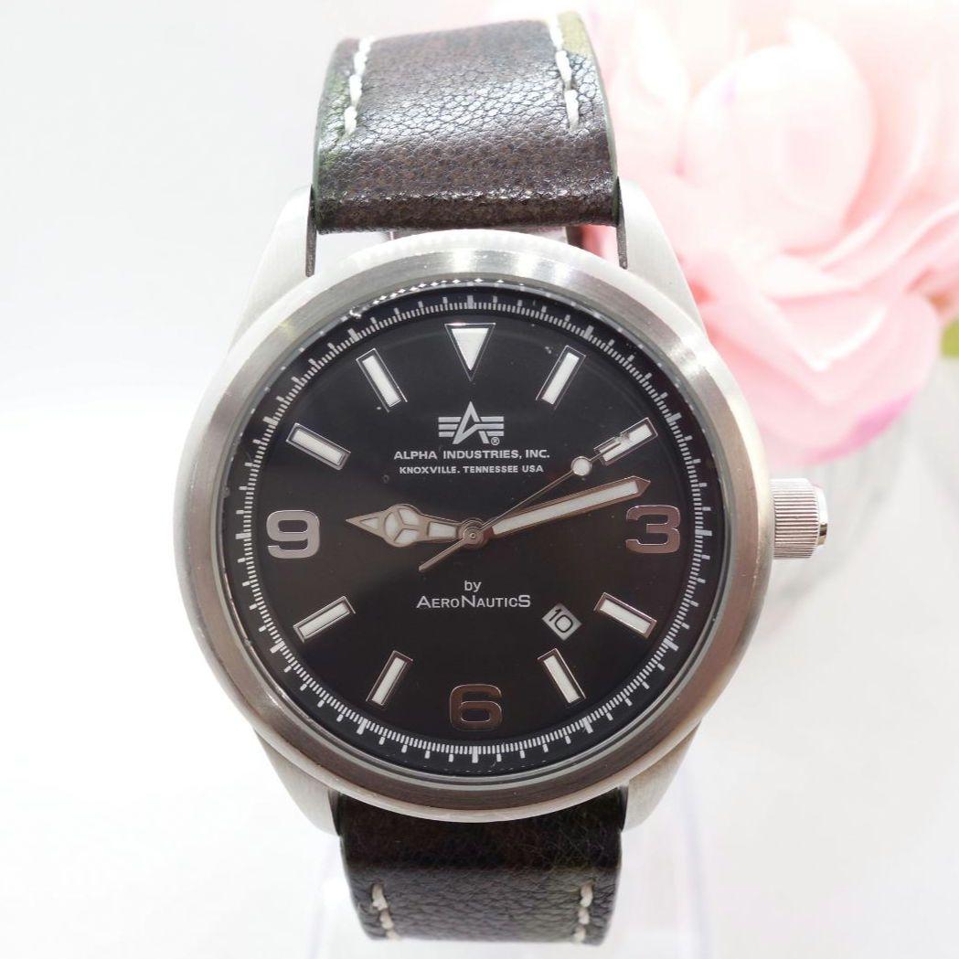 《稼働品》アルファ★アエロ ノーティック★クォーツ 腕時計★デイデイト★メンズ★