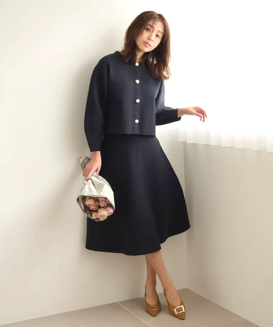 【セットアイテム】パフスリーブニット セットアップ