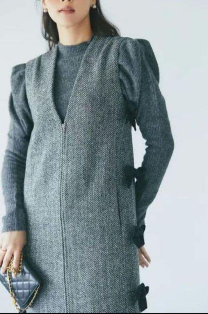 最終価格新品 セブンテン サイドリボンジレワンピース  seventen