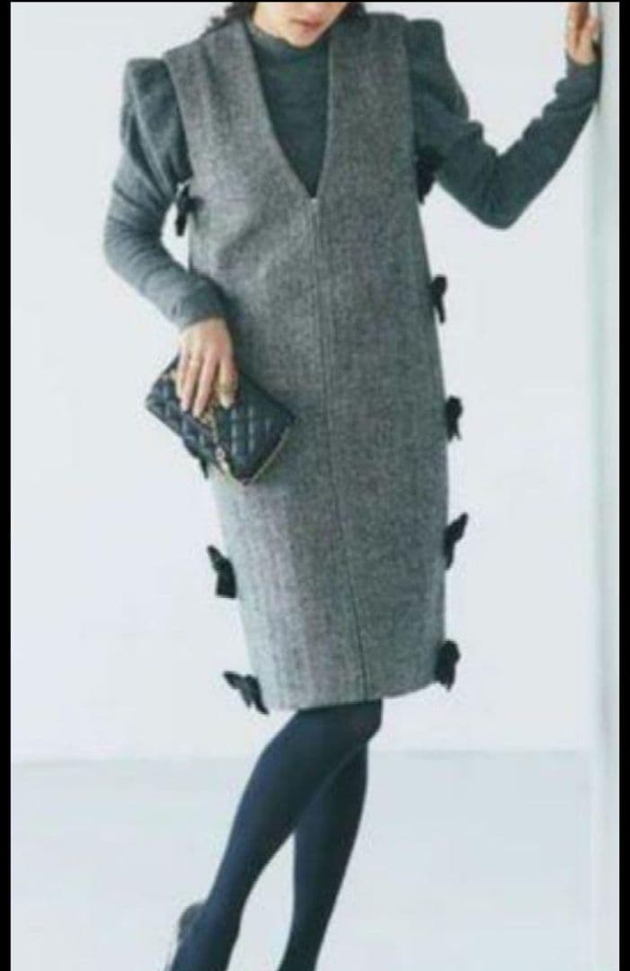 最終価格新品 セブンテン サイドリボンジレワンピース  seventen