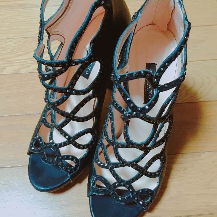 ALBANOストーンハイヒールほぼ新品