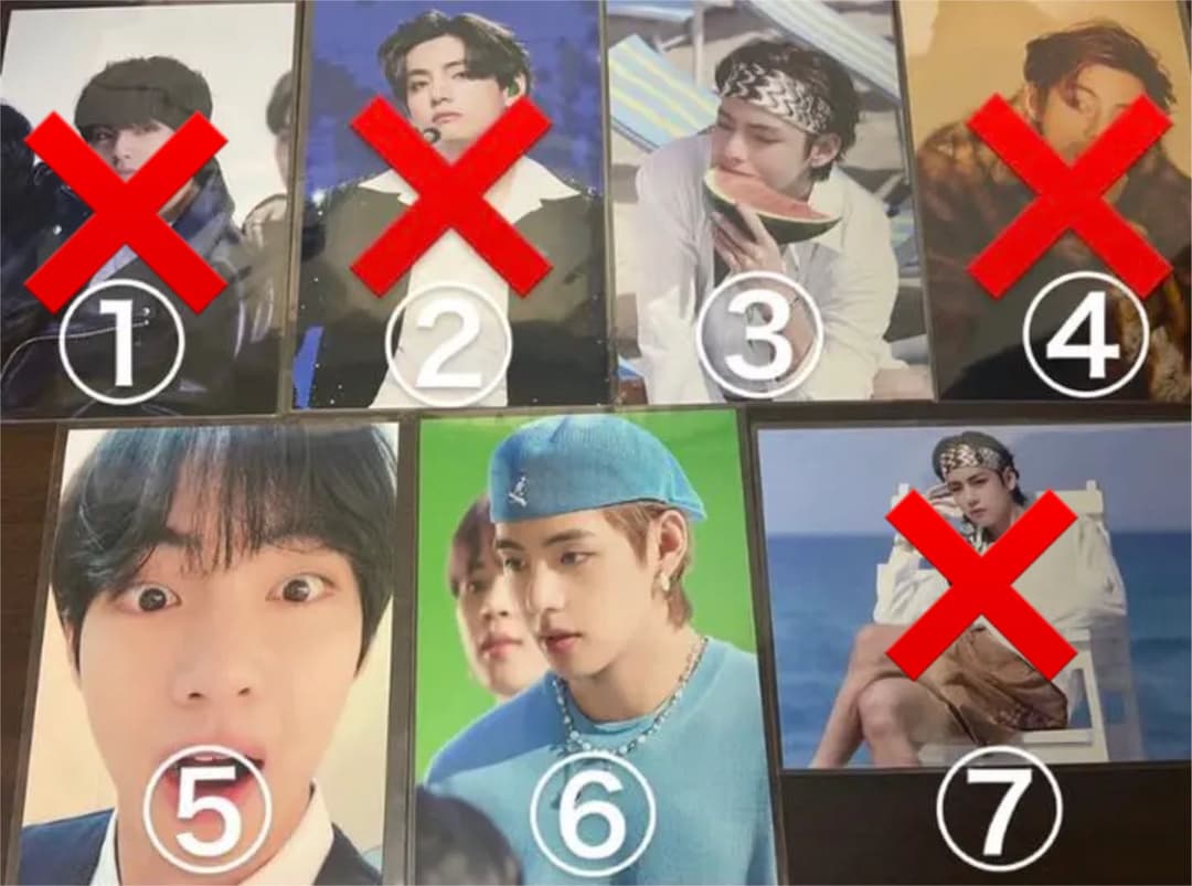 テテ①〜⑦       ❌②④   ポストカードサイズフォト