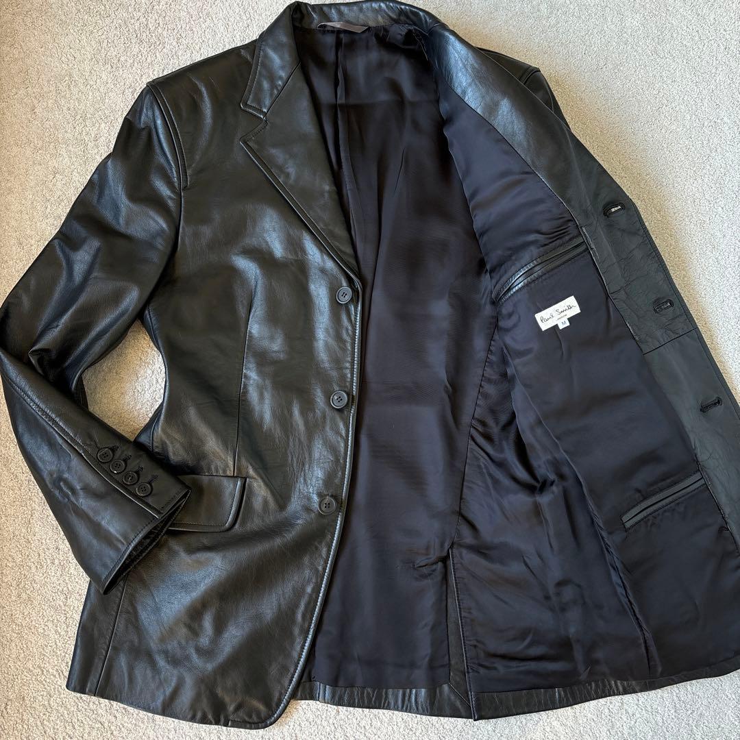 美品 ポールスミス レザー テーラード ジャケット ブラック 本革 Mサイズ